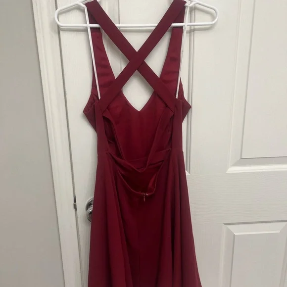 Lulu's Red Halter A-line Cocktail Dress - Picture 2 of 2
